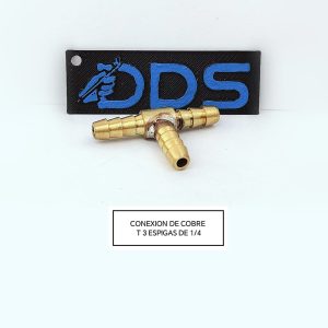 CONEXION DE COBRE EN T 3 ESPIGAS DE 1/4