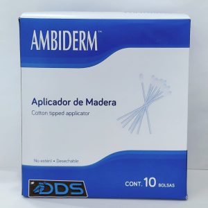 APLICADOR DE MADERA CON ALGODON CAJA CON 1000 PIEZAS AMBIDERM